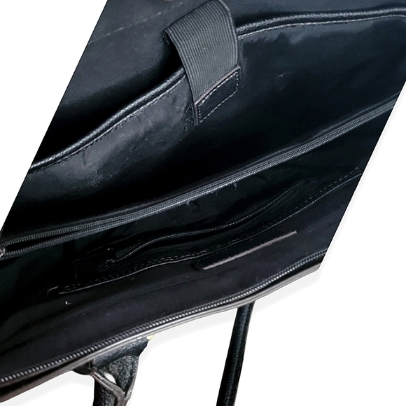 Liz Claiborne Black Laptop Bag Briefcasw with Structured Pebbled Design - Picture 13 of 16